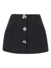 Blumarine Flower-embellished Mini Skirt In Black