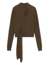 Blumarine Knitwear In Green Polyamide In Brown
