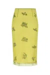 Blumarine Women 2g226a Tulle Embroid Skirt In Nilegreensunlight