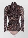 Blumarine Sleeved Animal Print Top In Animal Print