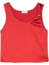 Blumarine Sleeveless Crepe Blouse In Red