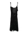 Blumarine Sequin-embellished Lace Gown In Black