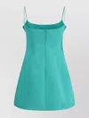 Blumarine Sleeveless Satin Duchesse Dress With Spaghetti Straps