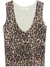 Blumarine Sleeveless V Neck Animal Print Knitwear In Animal Print