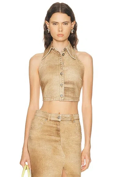 Blumarine Sleeveless Top In Brown