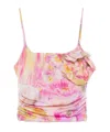 Blumarine Floral-print Top In Pink