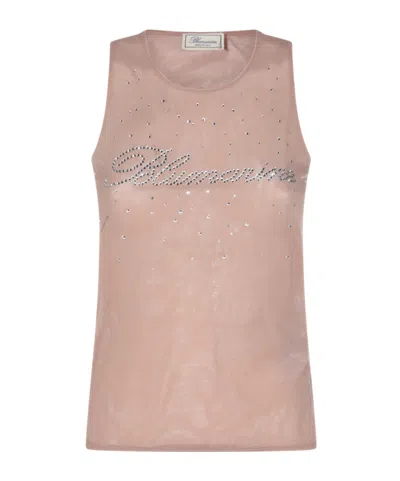 Blumarine Sleeveless Vest In Nude
