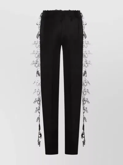 BLUMARINE SLIM FIT HIGH WAIST LACE DETAILING TROUSERS