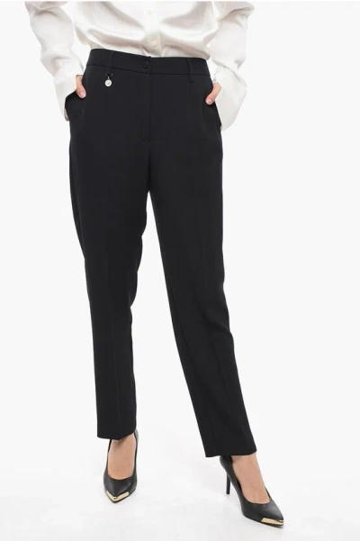 Blumarine Slim Fit High-waisted Pants In Black