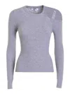 Blumarine Slim Fit Studded Sweater In Gris
