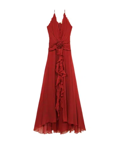 Blumarine Slip Dress In Red