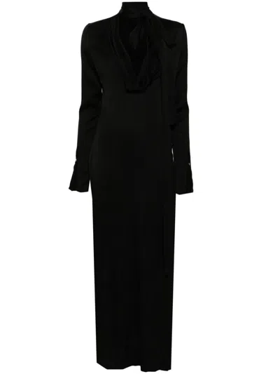 Blumarine Slit Maxi Dress In Schwarz
