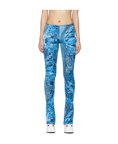 Blumarine Snake Casual Pants In Blue