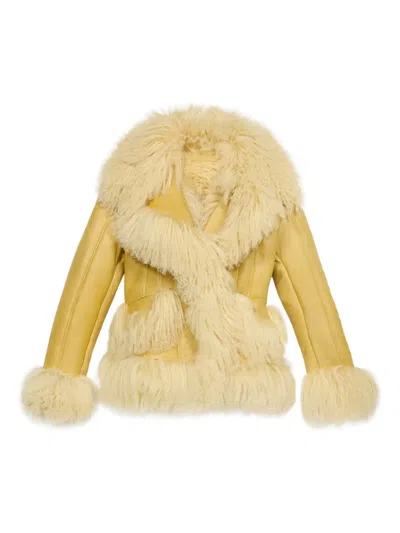 Blumarine Snap-button Fastening Jacket In Yellow