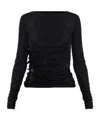 Blumarine Solid Color Long-sleeved Top In Black
