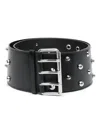 Blumarine Spike Stud-embellished Leather Belt In Black
