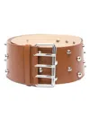 Blumarine Spike Stud-embellished Leather Belt In Brown