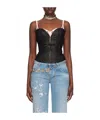 Blumarine Spliced Bow Knot Skin Vest In Brown