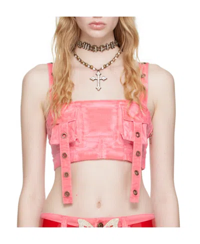 Blumarine Square Collar Short Style Sling In Nude