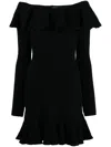 Blumarine Wool Midi Dress In Black