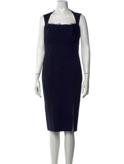 Pre-owned Blumarine Square Neckline Knee-length Dress In Blue