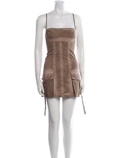 Pre-owned Blumarine Square Neckline Mini Dress In Neutral