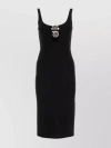 Blumarine Black Viscose Stretch Midi Dress