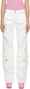 Blumarine Ssense Exclusive White Denim Cargo Pants In White