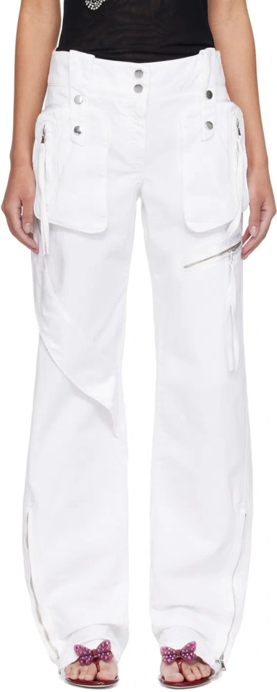 Blumarine Ssense Exclusive White Denim Cargo Pants In D0100 Ottico