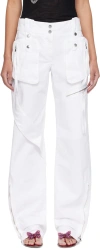 Blumarine Ssense Exclusive White Denim Cargo Pants In D0100 Ottico