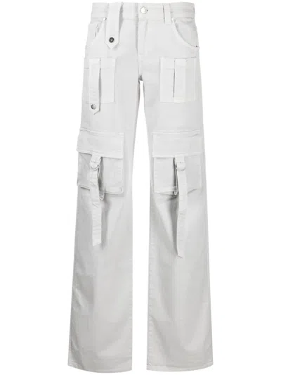 Blumarine Straight-leg Cargo Jeans In Grey