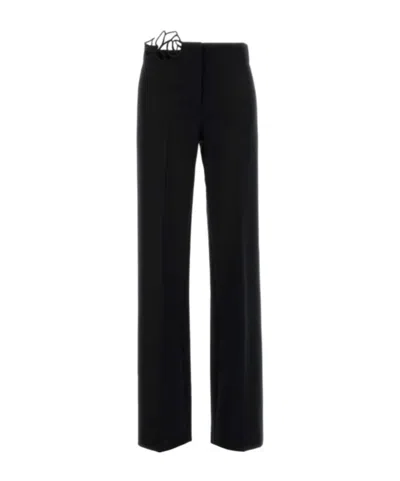 BLUMARINE LACE-INSERT CREPE TROUSERS