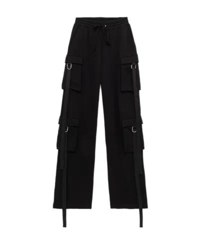 Blumarine Straight-leg Cotton Cargo Trousers In Black