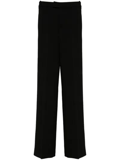 Blumarine Pressed-crease Twill Straight-leg Trousers In Black