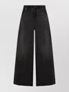 Blumarine Straight Leg Trousers Lace Detailing In Black