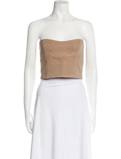 Pre-owned Blumarine Strapless Crop Top In Neutral