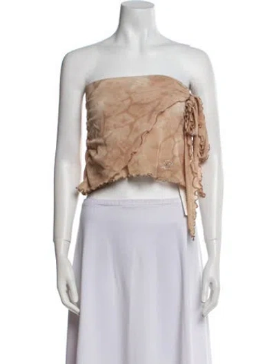 Pre-owned Blumarine Strapless Crop Top In Neutral