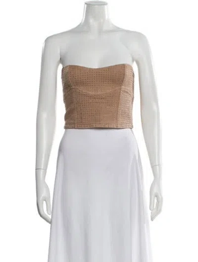 Pre-owned Blumarine Strapless Crop Top W/ Tags In Red