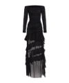 Blumarine Ruffled Chiffon Off-the-shoulder Dress In Black