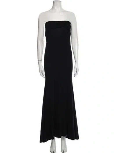 Pre-owned Blumarine Strapless Long Dress In Black