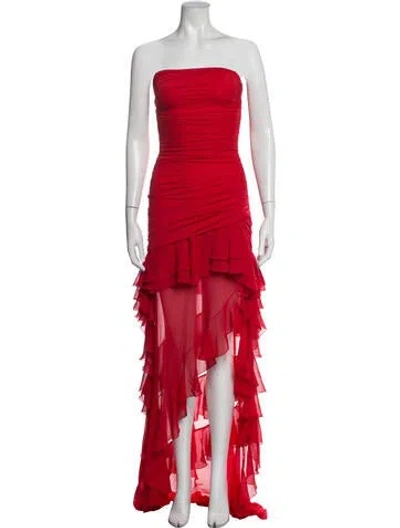 Pre-owned Blumarine Strapless Long Dress In Red
