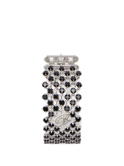 Blumarine Strass Circle Earrings In White