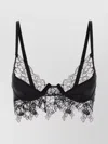 Blumarine Stretch Jersey Bra Lace Detailing In Black