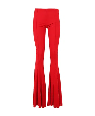 Blumarine Stretch-jersey Flared Trousers In Red