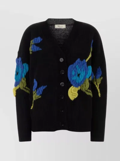 BLUMARINE STRETCH NYLON BLEND FLORAL CARDIGAN