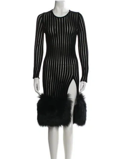 Pre-owned Blumarine Striped Midi Length Dress In Black