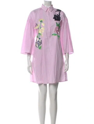 Pre-owned Blumarine Striped Mini Dress In Pink