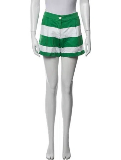 Pre-owned Blumarine Striped Mini Shorts In Green