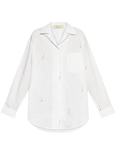 Blumarine Striped Shirt In White