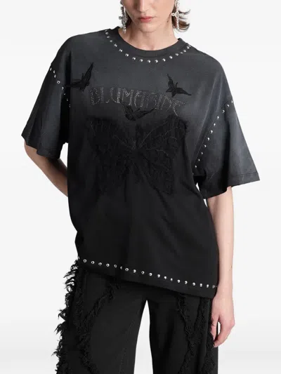 Blumarine Stud-embellished T-shirt In Black